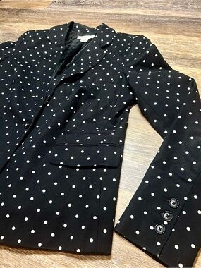 Liz Claiborne Black & White Polka Dot Blazer – Size M